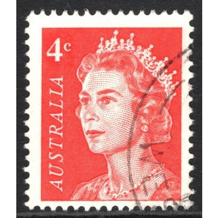 AUSTRALIA 1966: QUEEN ELIZABETH II DEFINITIVES - 4c RED USED (G4)