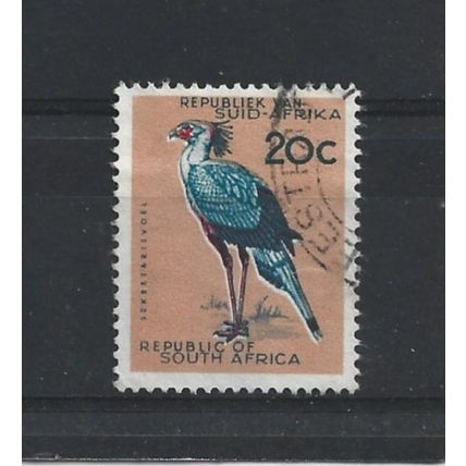 SouthAfrica.SG208 20c Secretary Bird.Variety Unchecked.Fine Used.Aug25f