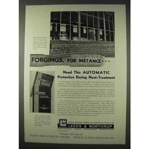 1947 Leeds & Northrup Micromax Pyrometer Ad