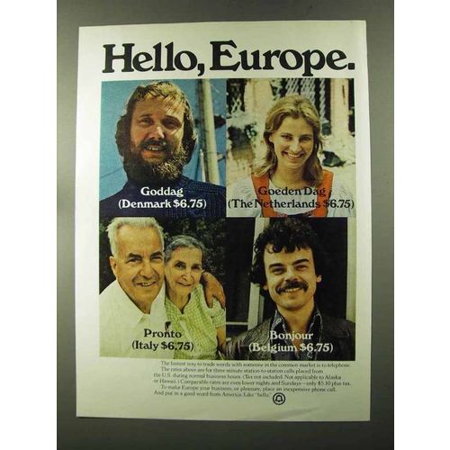1973 Bell Telephone Ad - Hello, Europe