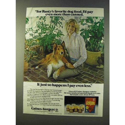 1979 Gaines-Burgers Dog Food Ad - Rusty's Favorite