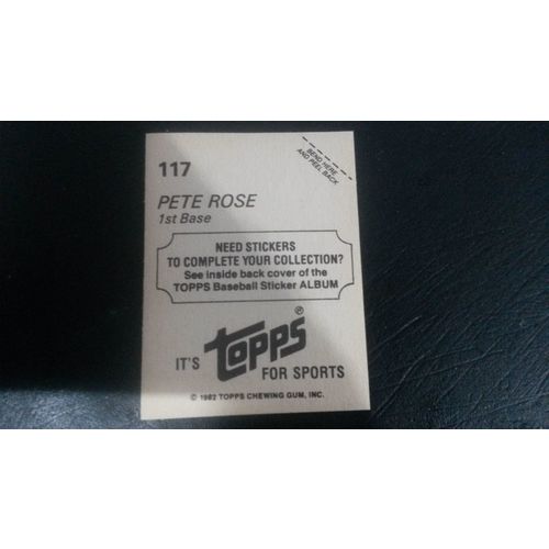 1982 Topps Stickers Card # 117 Pete Rose Excellent (5) Philadelphia Phillies