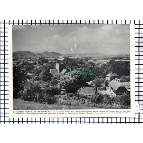 (7742) Poynings Church - 1960s Book Print