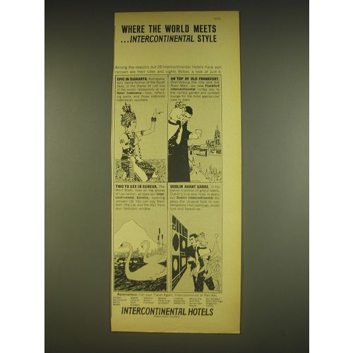 1963 Intercontinental Hotels Ad - Where the world meets ..Intercontinental style