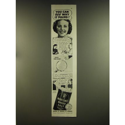 1939 Morton's Iodized Salt Ad - You can see why it pours