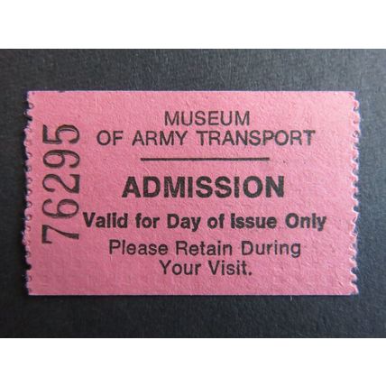 Museum of Army Transport Paper Ticket