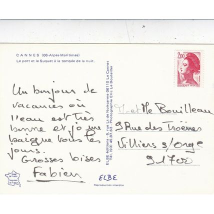 Cannes Le Port et le Suquet France Postcard posted VGC