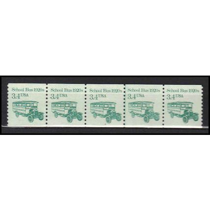 2123 3.4c School Bus Very Fine MNH Dry Gum PNC 2/5 X0068