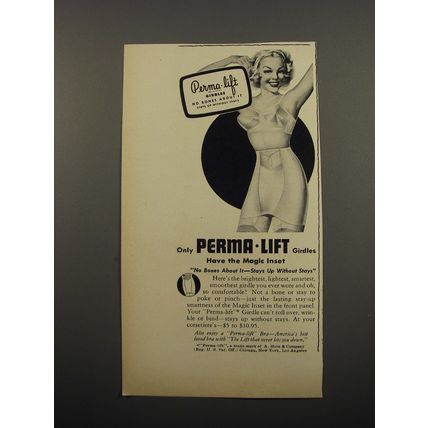 1950 Perma-Lift Girdles Ad - Only Perma-Lift Girdles have the magic inset