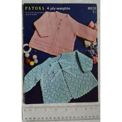 Vintage: Patons 6031 matinee coats, 4 ply