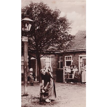 Scheveningen Holland Netherlands Poverty Teapot at Water Tap Old Real Photo Post