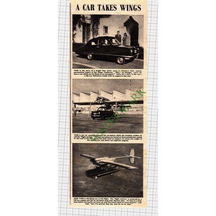 Theodore Hall Aeronautical Expert San Diego California Flying Car - 1949 Cutting
