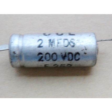 CCL 2µF 200V, Electrolytic Cap, 1950’s-60’s, New Old Stock. Valve Tube Coupling