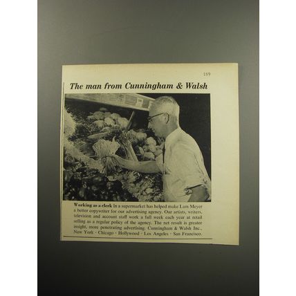 1957 Cunningham & Walsh Ad - Working as a clerk