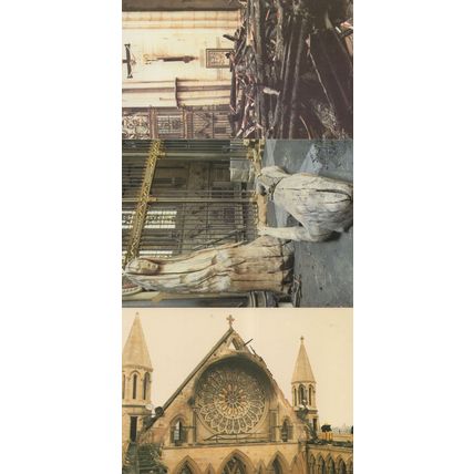 York Minster 1984 Fire Disaster 3x Devastation Disaster Postcard s