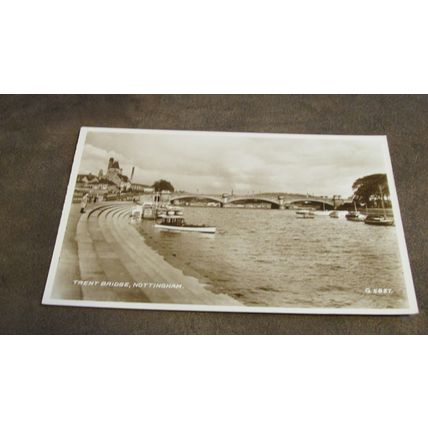 1930s real photographic Postcard - Nottingham, River Trent Bridge
