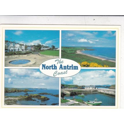 North Antrim Coast Northern Ireland Postcard posted 2005 creased