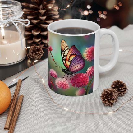 July Ruby Birth Month Colors Fairies & Butterflies #2 Mug Ceramic Coffee Mug 11o