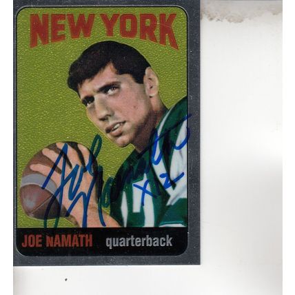 JOE NAMATH 1996 AUTOGRAPHED NEW YORK JETS HOF SUPER BOWL MVP III CHAMPION QB CRD