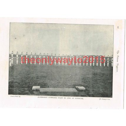 Aldershot Gymnastic Staff in Line at Excerise, Book Illustration (Print), 1895
