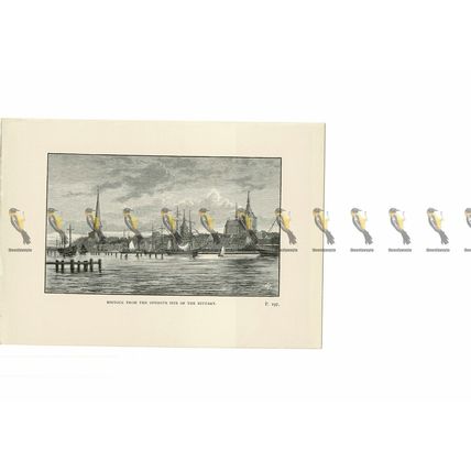 Rostock, from Estuary, Germany, Book Illustration (Print), 1889
