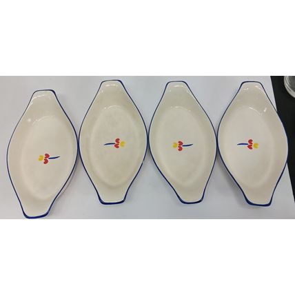Vintage Appetizer Dish Tulips Flowers Beautiful Riva Made in Japan Set of 4