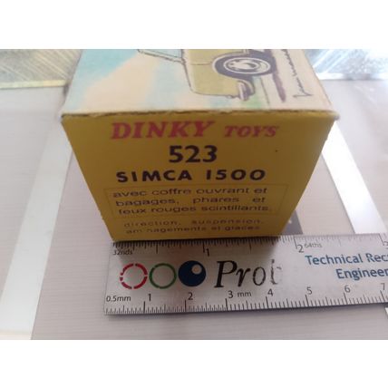 Dinky No523 Simca 1500 - Reproduction / Replica Box