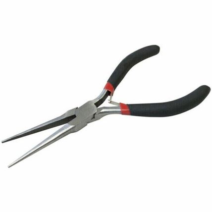 MINI PROCISION LONG NEEDLE NOSE PLIERS SPRUNG GRIP HANDLE HOBBY CRAFT JEWELLERY