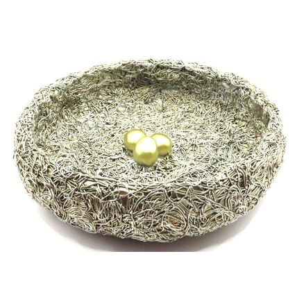 Golden Birds Nest Ornament with Three Golden Eggs 5.5 CM Gift Easter Eggtastic!