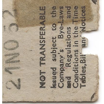 Liverpool Overhead Railway Edmondson Ticket - Seaforth Sands to James Street
