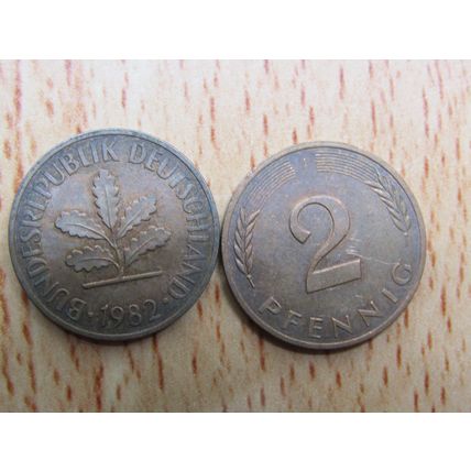 1982j 2 Pfennig Germany Coin