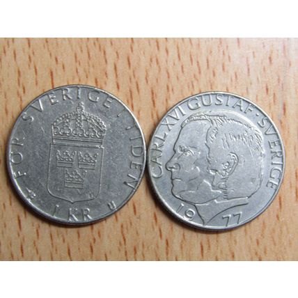 Sweden 1977 1 Krone Coin