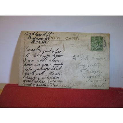 DURNHAM DOWNS, BRISTOL used antique postcard RP by Harvey Barton 1914 pm =