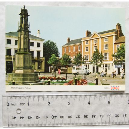 old postcard Market Square, Retford