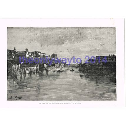 Tiber and Convent of Santa Sabina, Rome, Italy, Book Illustration (Print), c1891