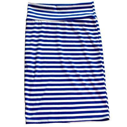 Womens Cassie Pencil Skirt Size S 6-8 Small Knee Length Blue White Striped