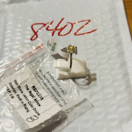 NIB Bomb Party Sz8 BP Ring RBP5536 Regal Arrow Lemon CZ Rhodium Pl