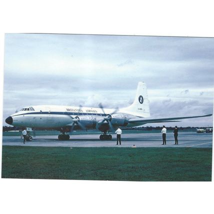 BRITANNIA AIRCRAFT BRITANNIA AIRWAYS AT BIRMINGHAM AIRPORT CARD NO FP 45