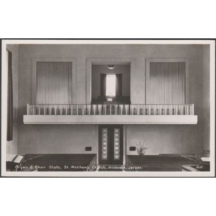 Organ & Choir Stalls, St Matthew's Church, Millbrook, c.1950s - RA Series RPPC