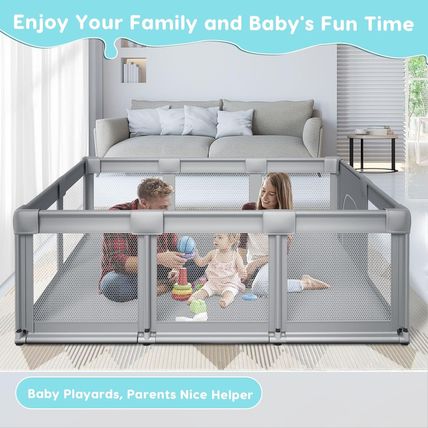 74" ×50" Large Baby Playpen, Baby Playard for Babies and Toddlers, Baby Fence Pl