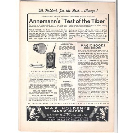 Vintage Genii Magazine for Magicians Volume 8, Number 11, July, 1944 Frank Wagar