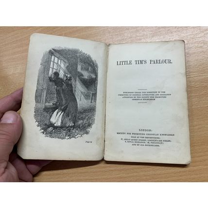 RARE* 1866 "LITTLE TIM'S PARLOUR" SPCK FICTION MINIATURE ANTIQUE HB BOOK (P2)