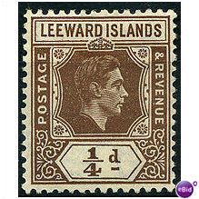 Leeward Islands 1938 SG95 1/4d Brown - Mounted Mint