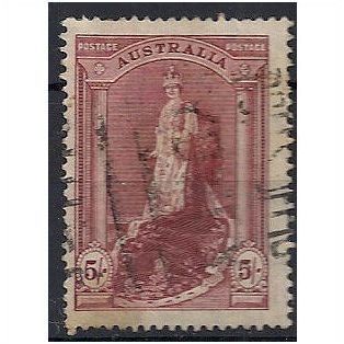Australia 1938 SG176 5/- Claret Fine Used ..