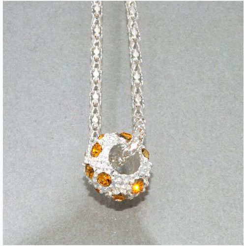 Fine Yellow Crystal Silver Plated Charm Pendant Necklace Chain Jewellery 1598