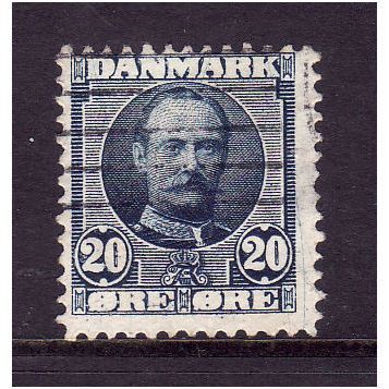 DENMARK 1907 20 ORE BLUE SG 124 FINE USED