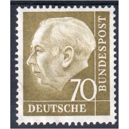 West Germany Pres Hess1954 Sg1117 70pf olive MNG (U102)