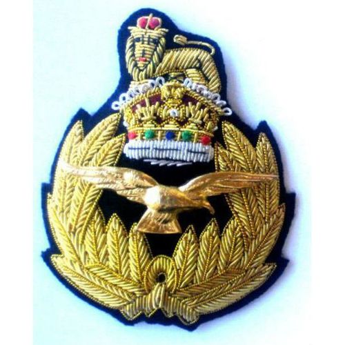 ROYAL AIR FORCE HAT CAP COMMODORE Bullion Badge KING CROWN - FREE SHIP IN USA