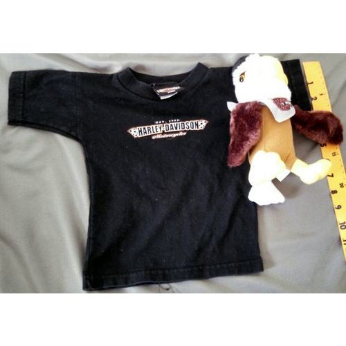 Harley Davidson infant 12 mos tshirt and plush toy baby biker buddies 2pc lot