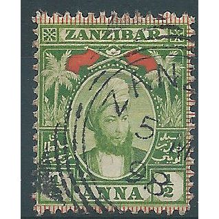 Zanzibar 1896 SG156 1/2d Yellow-Green Fine Used . ..